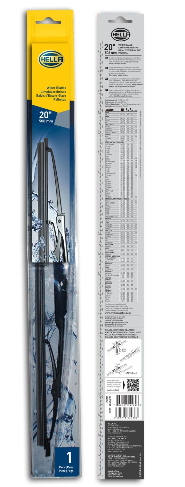 Hella Standard Wiper Blade 20in - Single - My Store