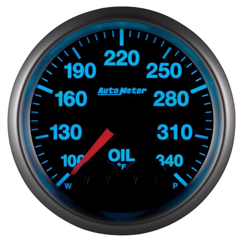 Autometer Elite 52mm 100 - 340 Deg F Oil Temp Peak & Warn w/ Electronic Control Gauge - My Store