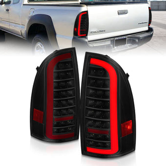 compare product ANZO 05-15 Toyota Tacoma Full LED Tail Lights w/Light Bar Sequential Black Housing Smoke Lens