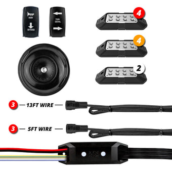 compare product XK Glow Advanced UTV DOT Street Legal Conversion Signal Light/Horn Kit - 2 White 4 Red 4 Amber Pods