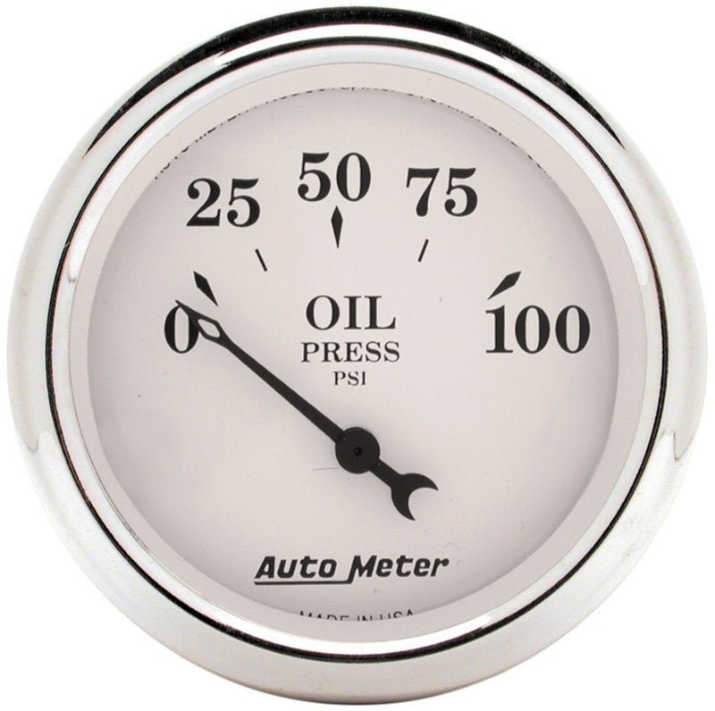 Auto Meter 2 - 1/16in 100PSI Electronic Oil Pressure Old Tyme White Gauge - My Store