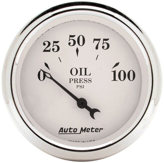 compare product Auto Meter 2-1/16in 100PSI Electronic Oil Pressure Old Tyme White Gauge
