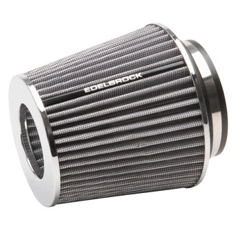 compare product Edelbrock Pro-Flo Universal White Medium Conical Air Filter with 3/3.5/4in Inlet