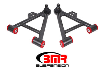 compare product BMR 79-93 Mustang Lower Non-Adj. A-Arms (Coilover Only) w/ STD. Ball Joint (Poly) - Black Hammertone
