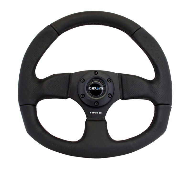 NRG Reinforced Steering Wheel (320mm Horizontal / 330mm Vertical) Leather w/Black Stitching - My Store