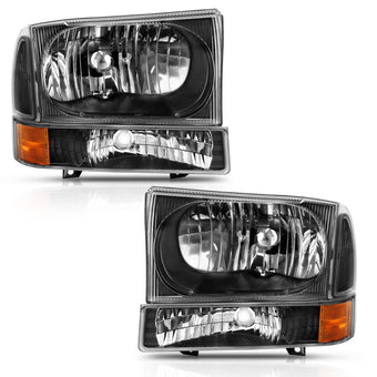 compare product ANZO 2000-2004 Ford Excursion Crystal Headlight w/ Corner Light Black Amber (w/o Bulb)