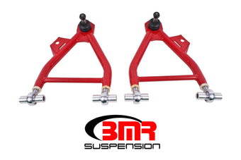 compare product BMR 94-04 Mustang Lower A-Arms (Coilover Only) w/ Adj. Rod End and Tall Ball Joint - Red