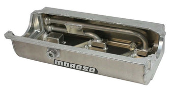 compare product Moroso Pre-85 Chevrolet Small Block (w/Three Pick Ups) Sprint Car Dry Sump 6.5in Aluminum Oil Pan