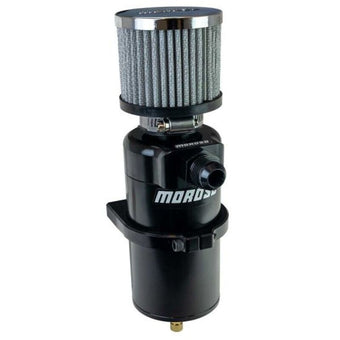 compare product Moroso Single Inlet -10AN Billet Breather Tank Catch Can - Black