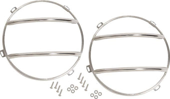 compare product Kentrol 07-18 Jeep Wrangler JK Euro Headlight Guards Pair - Polished Silver