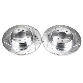 compare product Power Stop 1995 BMW 740i Rear Evolution Drilled & Slotted Rotors - Pair