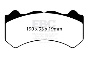 compare product EBC 08-11 Nissan GT-R (R35) 3.8 Twin Turbo (Cast Iron Rotors) Bluestuff Front Brake Pads