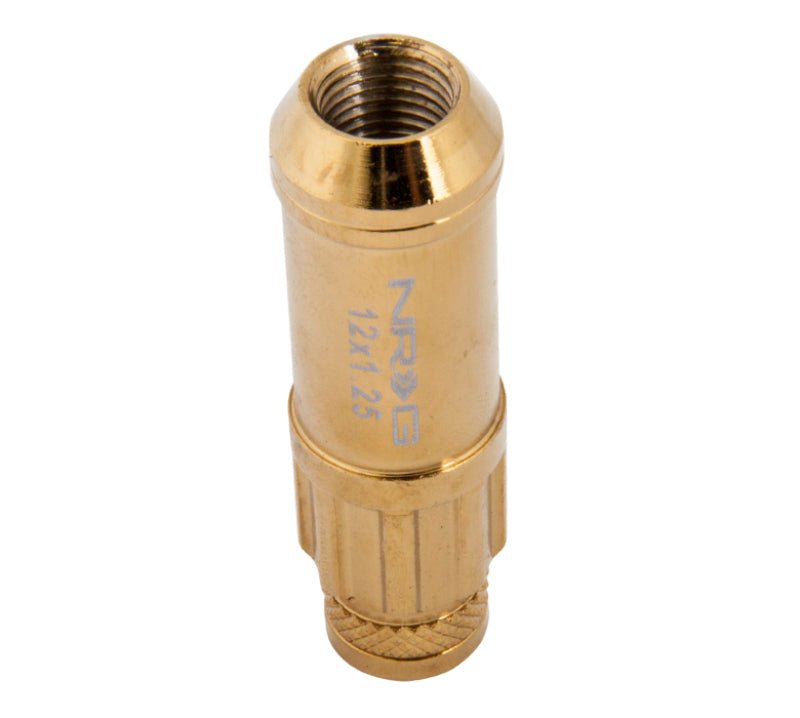 NRG 700 Series M12 X 1.25 Steel Lug Nut w/Dust Cap Cover Set 21 Pc w/Locks & Socket - Chrome Gold - My Store