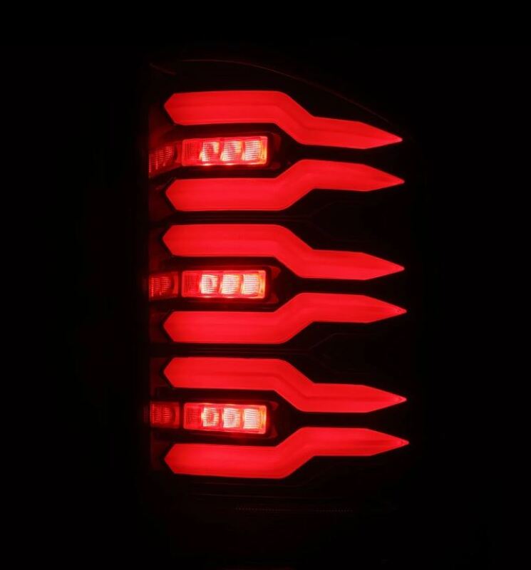 AlphaRex 07 - 14 Chevrolet Silverado 1500/2500HD/3500HD Luxx - Series LED Tail Lights Black/Red - My Store