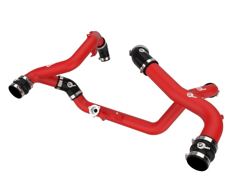 aFe 20 - 23 Ford Explorer ST V6 3.0L (tt) BladeRunner Aluminum Hot and Cold Charge Pipe Kit - Red - My Store