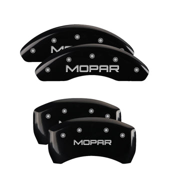 compare product MGP 4 Caliper Covers Engraved Front & Rear MOPAR Black finish silver ch