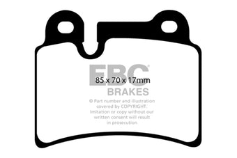 compare product EBC 06-09 Volkswagen Touareg 3.6 (2 pin holes at top of backplate) Ultimax2 Rear Brake Pads