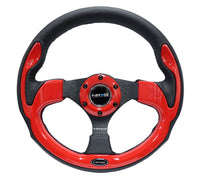 NRG Reinforced Steering Wheel (320mm) Blk w/Red Trim & 5mm 3 - Spoke - My Store