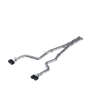 compare product MBRP 15-16 Dodge Challenger 5.7L HEMI SS 3in Quad Split Rear Exit w/ Carbon Fiber Tips - T304