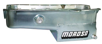 compare product Moroso 80-85 Chevrolet Small Block (w/1in Inspection Bung) Wet Sump 7qt 7.5in Steel Oil Pan