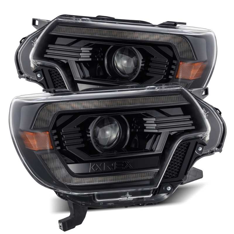 AlphaRex 12 - 15 Toyota Tacoma PRO - Series Projector Headlights Plank Style Alpha Black w/DRL - My Store