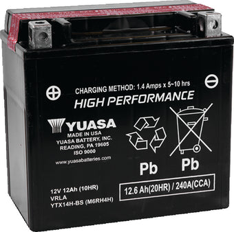compare product Yuasa YTX14H-BS High Performance AGM 12-Volt Battery w/Bottle