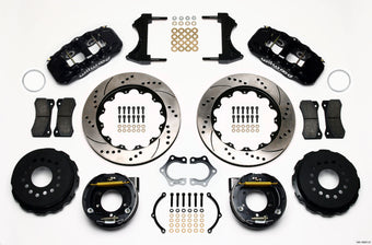 compare product Wilwood AERO4 Rear P-Brake Kit 14.00in Drilled Mopar/Dana 2.36in Off w/Snap Ring Bearing