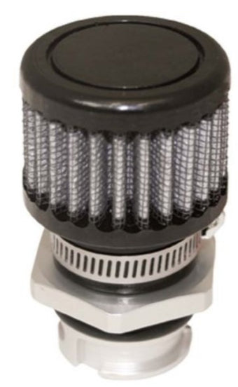 compare product Moroso GM LS Valve Cover Breather Kit - OEM - Single Tab Oil Fill Hole - Black Finish