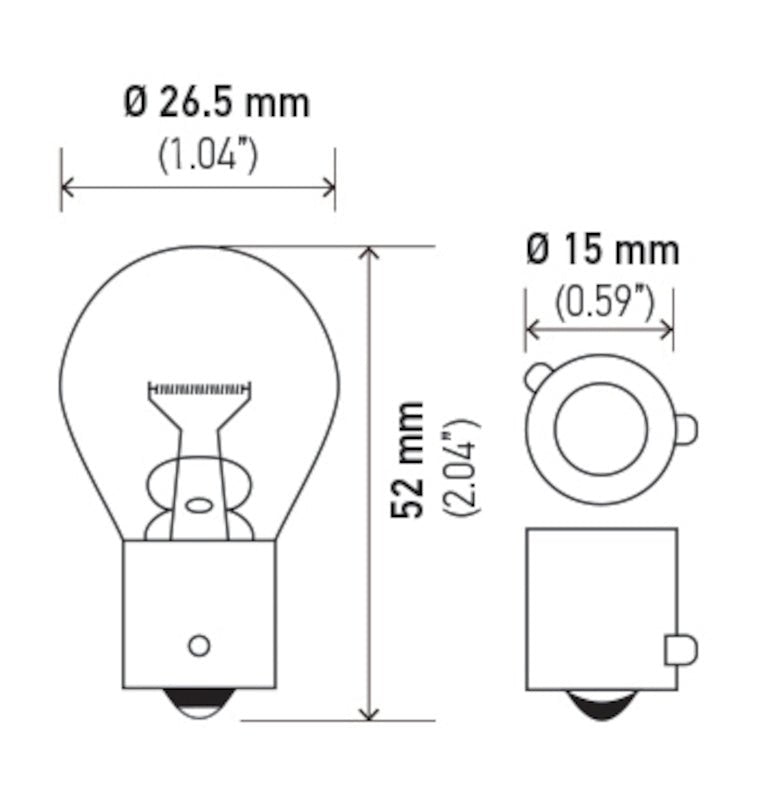 Hella Bulb 9507 24V 21W BAU15s S8 AMBER - My Store