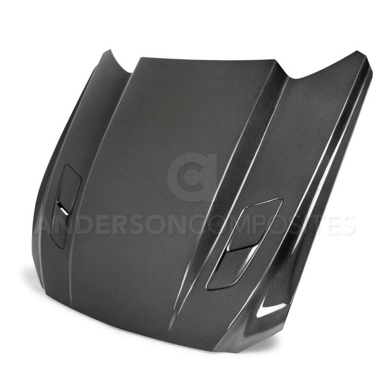 Anderson Composites 15 - 17 Ford Mustang (Excl. GT350/GT350R) Double Sided Carbon Fiber Cowl Hood - My Store