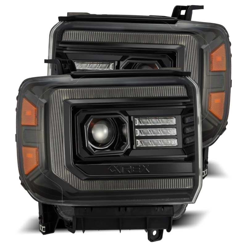 AlphaRex 14 - 18 GMC Sierra PRO - Series Proj Headlights Plank Alpha Blk w/Activ Light/Seq Signal/DRL - My Store