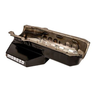 compare product Moroso Chevrolet Small Block w/1 Piece Rear Main Seal Circle Track SK Lights 6.5 Deep Oil Pan