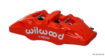 compare product Wilwood Caliper-Forged Dynapro 6 5.25in Mount-Red-L/H 1.62/1.38in/1.38in Pistons .38in Disc