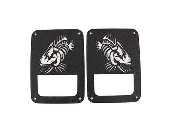 compare product Fishbone Offroad 07-18 Jeep Wrangler JK - Black Textured Powdercoat Tail Light Covers