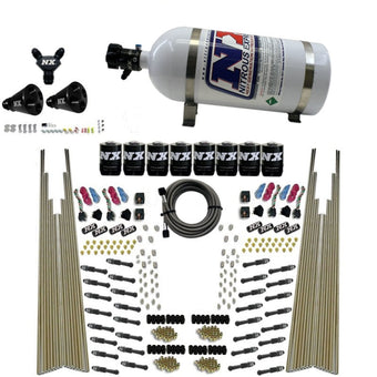 compare product Nitrous Express 8 Cyl Dry Direct Port Four Stage 8 Solenoids Nitrous Kit (200-600HP) w/10lb Bottle