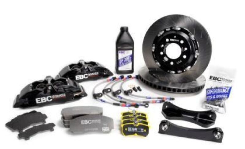 EBC Racing 09-18 Audi A6 2.0T Black Apollo-6 Calipers 380mm Rotors Front Big Brake Kit - My Store