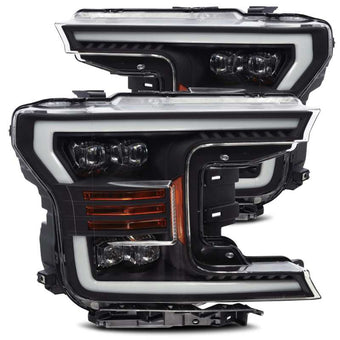 compare product AlphaRex 18-19 Ford F-150 NOVA LED Proj Headlights Plank Style Matte Black w/Activ Light/Seq Signal
