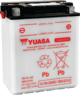 compare product Yuasa YB14L-A2 Yumicron CX 12-Volt Battery