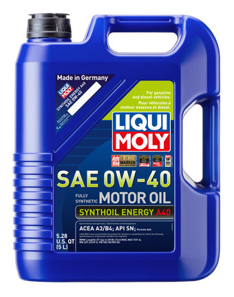 compare product LIQUI MOLY 5L Synthoil Energy A40 Motor Oil SAE 0W40