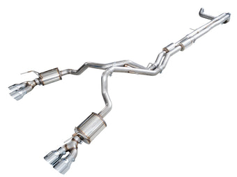 compare product AWE Tuning 2021+ Cadillac Escalade 6.2L ESV 0FG Dual Exit Exhaust System w/ 5in Chrome Silver Tips