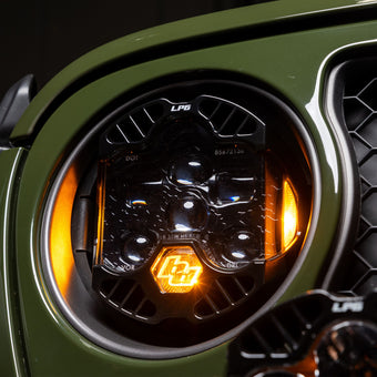 compare product Baja Designs 18-25 Jeep Wrangler JL/20-25 Gladiator JT (w/Halogen) DOT LP6 LED Headlight Kit - Amber