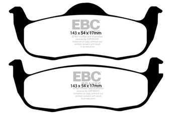 compare product EBC 05-10 Jeep Commander 3.7 Yellowstuff Rear Brake Pads