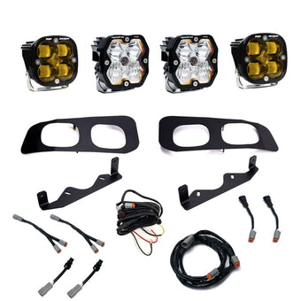 compare product Baja Designs 23-25 Ford Super Duty Squadron Pro/SAE 2.0 Dual Fog Pocket Kit (SAE Fog) - Baja Amber