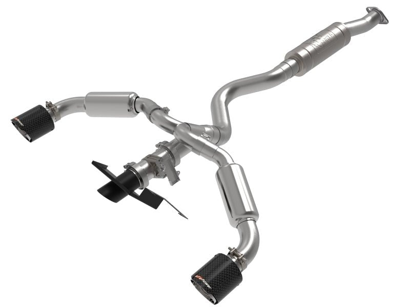 aFe 23 - 24 Toyota GR Corolla L3 1.6L (t) Gemini XV 3in to 2 - 1/2in CatBack Exhaust w/Carbon Fiber Tips - My Store