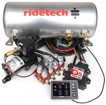 compare product Ridetech RidePro E5 Air Ride Suspension Control System 3 Gallon Single Compressor 1/4in Valves
