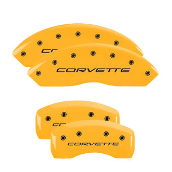 compare product MGP 4 Caliper Covers Engraved Front & Rear C5/Corvette Yellow finish black ch