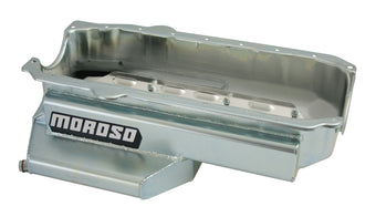 compare product Moroso Pre-85 Chevrolet Small Block (w/Passenger Side Dipstick) Wet Sump 6qt 6.5in Steel Oil Pan