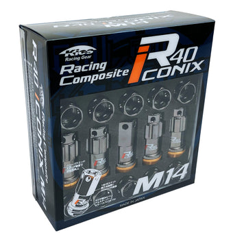 compare product Project Kics R40 Iconix 14x1.50 Classical Lock & Lug Nuts 16+4 (Black Cap)