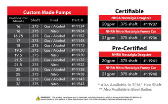 compare product Aeromotive Spur Gear Fuel Pump - 3/8in Hex - .750 Gear - 16gpm