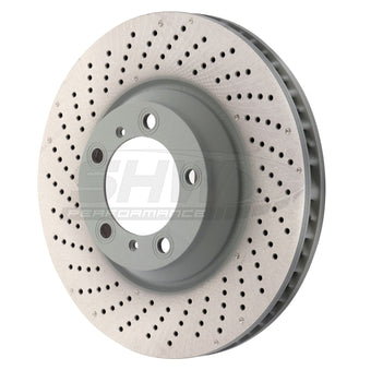 compare product SHW 07-13 Porsche 911 Turbo 3.8L w/o Ceramics Left Front Drilled-Dimple MB Brake Rotor (99735140501)